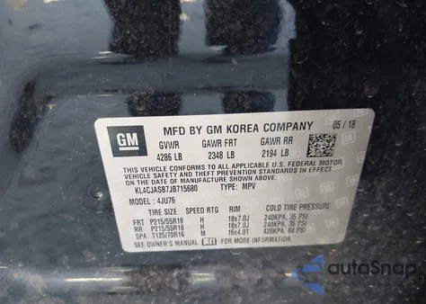 2018 Buick Encore Preferred из США, поврежденный, VIN KL4CJASB7JB715680